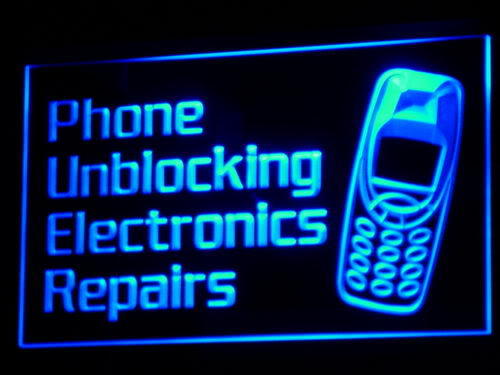 Phone Unblocking Electronics Repairs Light Sign